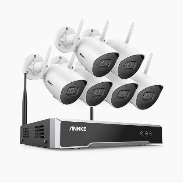 WS500 – 5MP 8 Channel 6-Camera Wireless NVR CCTV System, EXIR 3.0 Night Vision, 2T2R MIMO Antennas, Built-in Micphone, Works with Alexa
