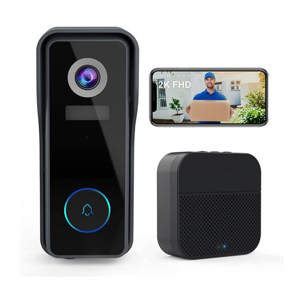ZUMIMALL 2k Video Doorbell(Battery-Powered) with Chime-J7